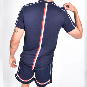 Custom logo Short Set Wholesale Fashion <b>Men</b> 's Summer Set Short Sleeves T-Shirt Matching Shorts Gym t shirt Short Sets - Product Image 4