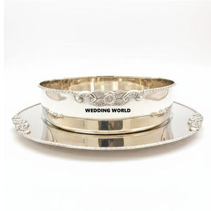 Bol à chocolat décoratif pour la table du Ramadan, plaqué nickel, design élégant, forme ronde, nouveau bol à chocolat très vendu - Product Image 5