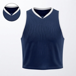 Maillot de basket personnalisé pour homme, col en V, sans manches, en mesh, vêtements de sport, séchage rapide, uniforme d'équipe, débardeur - Product Image 2