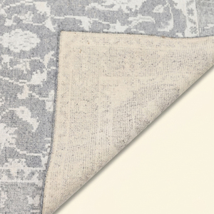 <b>Silver</b> Blossom Heritage Grey Ivory Hand Tufted Wool <b>Rug</b> Modern Floral Distressed Medallion Non-Slip Eco Friendly Thick Pile - Product Image 6