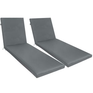 Set di 2 Cuscini Grigi per Chaise Longue, Sostituzione per Sedute da Esterno, Comodi Cuscini per Arredamento da Giardino - Product Image 1
