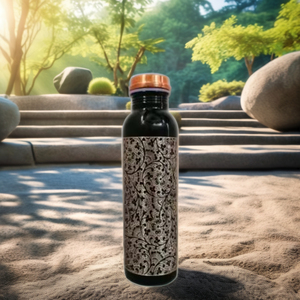 Metal Handmade <b>Copper</b> Water <b>Bottle</b> Modern Style Leak-Proof and Joint-Free for Travel with its Red Velvet Gift Box - Product Image 6