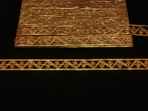 New Metallic Gold <b>Beaded</b> Floral Ribbon Lace <b>Trim</b> With for Decoration of Dresses for Crafting Sewing and Cloth Accessories - Product Image 4