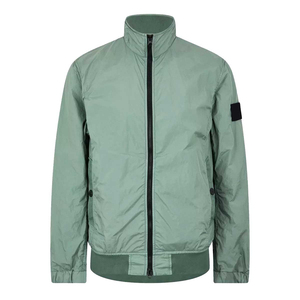 Nouvelle arrivée : veste bomber verte pour homme, col montant, fermeture éclair, vêtement d'extérieur décontracté, matière polyester, pour l'hiver - Product Image 1