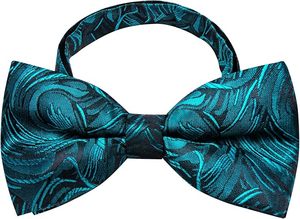 Nœud Papillon Pré-Noué en Soie Unie Teal avec Motif Brodé – Accessoire Formel pour Homme, Durable, Respirant, Séchage Rapide, Ajustable, Fait Main - Product Image 4