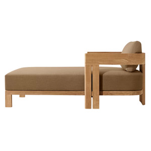 Tumbona de teca maciza de estilo contemporáneo, silla reclinable ajustable para exteriores, patio, jardín, piscina, muebles premium con cojín. - Product Image 2