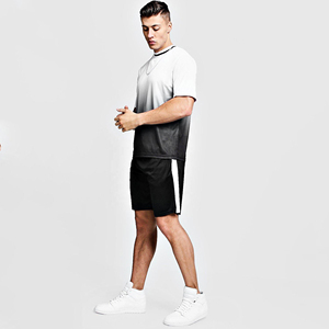 Wholesale <b>Summer</b> Casual <b>Mens</b> Shorts Sets Short Sleeve T-shirt 100% Cotton Quick Dry - Product Image 3