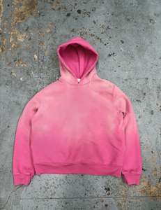 เสื้อฮู้ดโอเวอร์ไซส์สีชมพูซีดแบบยูนิเซ็กซ์ ผ้าฝ้ายฟลีซสีพื้น สวมใส่สบายๆ สำหรับฤดูใบไม้ร่วง - Product Image 1