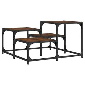 Tavolino da caffè in legno ingegnerizzato di rovere marrone medio e metallo - Product Image 2