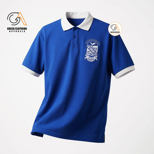 Ropa Griega, Camisa Azul de Manga Corta para Hombre, Logotipo Impreso Digitalmente, Bolsillo Delantero, Algodón Twill de Secado Rápido, Estilo Casual - Product Image 3