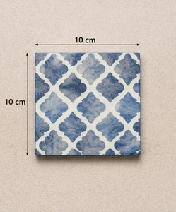 Handcrafted Modern Blue Resin Inlay Coaster <b>Set</b> with Holder for Dining Table Use Eco-Friendly Drink Protection - Product Image 3