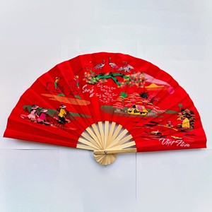 Abanicos plegables de bambú personalizados con muchos diseños, al precio más bajo, a la venta, elegantes abanicos de mano de seda. - Product Image 4
