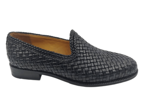 Mocasines de Cuero Genuino para Hombre, con Punta en Pico, Diseño Tejido, Zapatos de Vestir para Oficina y Carrera Profesional, Suela de Goma Acolchada - Product Image 1
