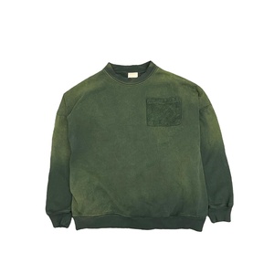 Venta al por mayor OEM personalizado cuello redondo gota hombro peso pesado sudadera bolsillo Vintage lavado ácido Sudadera con capucha Unisex sol desteñido sudadera - Product Image 1