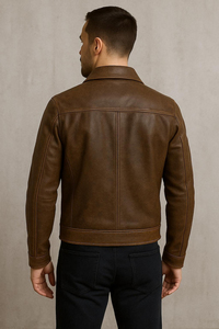 Dernière conception, veste en cuir pleine fleur faite à la main pour homme, marron vintage, noir, style moto, doublure matelassée, tailles personnalisées - Product Image 3