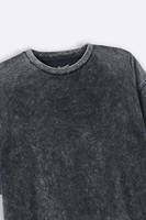 T-shirt délavé pour homme 100 % coton peigné, style vintage usé, streetwear, manches courtes, col rond, décontracté, mode estivale