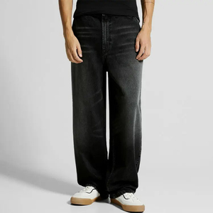 <b>Men</b>’s Luxury Style Baggy <b>Jeans</b> Premium Denim Construction Relaxed <b>Wide</b> <b>Leg</b> Fit Vintage Washed Streetwear - Product Image 1