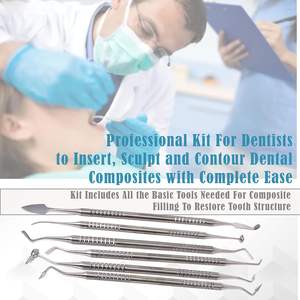 Kit de 6 Spatules Manuelles en Acier Inoxydable pour Composite Dentaire – Instruments de Restauration Double Embout de Précision - Product Image 4