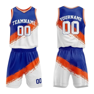 Conjunto de Uniforme de Baloncesto Personalizado, Sublimado, Sin Mangas, de Malla, con Estampado Splash, Cuello Redondo, Kits Deportivos - Product Image 4