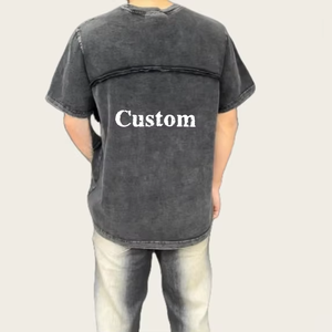 Camiseta Extra Grande Personalizada con Gráficos, Lavado Ácido, Estilo Vintage, Impresión Digital, Serigrafía para Hombre - Product Image 2