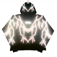 Sweat à capuche unisexe surdimensionné à imprimé réfléchissant 2026 |   Sweat-shirt streetwear 100% coton |   OEM personnalisé