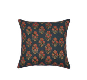 Funda de Cojín Cuadrada Personalizable, 100% Algodón, con Estampado Floral Hecho a Mano, Diseño Étnico Indio, Extraíble - Product Image 2