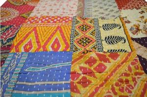 Couette kantha en coton, patchwork vintage, pour la décoration intérieure, nouvelle collection - Product Image 4