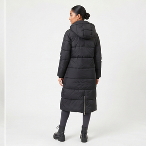 Veste longue matelassée à capuche pour femme, manteau d'hiver chaud, style décontracté, veste rembourrée en duvet - Product Image 5