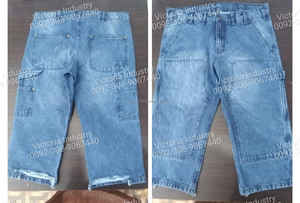 Shorts de Mezclilla Desgastados de Estilo Urbano, Tendencia Verano 2024, Transpirables, Diseño Popular para Adultos, Algodón, Corte Recto, Estilo Moderno para Hombre - Product Image 5