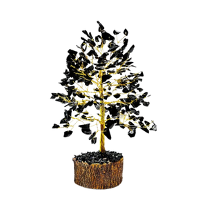 Arbre en cristal de tourmaline noire naturelle fait main, 700 copeaux, pierres précieuses de qualité supérieure, arbre à argent Feng Shui, décoration, cadeau - Product Image 1