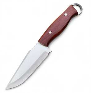 Couteau de camping à lame fixe en acier inoxydable fait main sur mesure, qualité DIY, avec étui en cuir véritable OEM - Product Image 1