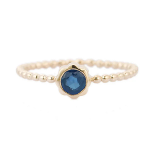 Bague en or jaune 14 carats plaqué or avec pierre précieuse saphir pour femmes - Product Image 1