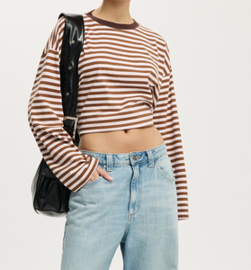 Camiseta de Mujer de Manga Corta, Cuello Redondo, Ajustada, de Punto, Poliéster, Informal, Transpirable, con Bolsillos, para Primavera/Verano - Product Image 1