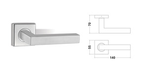 Poignées de porte principales modernes en alliage de zinc et acier inoxydable, deux pièces, pour chambre, cuisine, salle de bain et armoires - Product Image 6