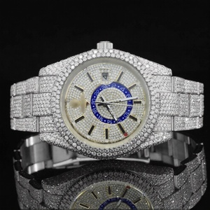 Relojes de Moda Personalizados de Hip Hop, de Acero Inoxidable, con Esfera de 6 mm y 41 mm, Escala Mixta, Moissanita, Totalmente Automáticos, Redondos, en Tono Rosa - Product Image 2
