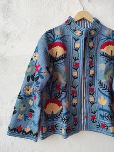 Floral Embroidered Tnt Suzani <b>Jacket</b>: Boho <b>Short</b> Coat - Product Image 3