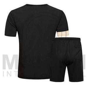 Summer Men Fashion Jogger Short Sleeve T-shirt and Cargo Shorts Two Pieces Sports <b>Set</b> Man Slim Fit Velvet Tracksuits Plus Size - Product Image 5