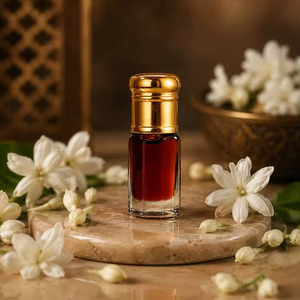 Huile de massage au jasmin 100% pure de qualité supérieure, extrait par solvant, flacon élégant en verre et bouchon doré, pour usage personnel et cadeaux - Product Image 4