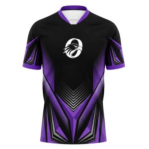 ชุดฟุตบอลกีฬาเสื้อฟุตบอลสีดำและสีม่วงมีลวดลายทันสมัยผ้าน้ำหนักเบาสำหรับทีมสโมสรและการแข่งขัน - Product Image 1
