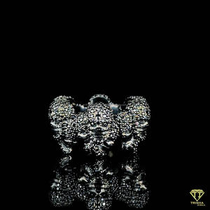 Moissanite Diamond <b>Black</b> Skull Band <b>Ring</b> <b>for</b> <b>Men</b> Iced Out Gothic Statement <b>Ring</b> Luxury Hip Hop <b>Black</b> Gold Micro Pave <b>ring</b> - Product Image 2