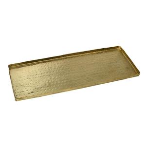 Handmade <b>Gold</b> Plated Metal <b>Serving</b> <b>Tray</b> With Hammered Finish Rectangular Design For Coffee And Snacks Aluminum <b>Serving</b> <b>Tray</b> - Product Image 1