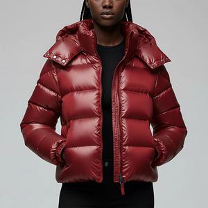 Wholesale High Quality <b>Hooded</b> Collar <b>Women</b> Designer Quilted Puffer Jacket <b>Winter</b> Waterproof Knitted Regular Length <b>Coat</b> Cheap - Product Image 4
