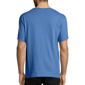 เสื้อยืดคอกลมแขนสั้นสีพื้นสำหรับผู้ชาย ทรงปกติ ผ้าฝ้ายเจอร์ซีย์ถัก ดีไซน์เรียบง่าย - Product Image 6