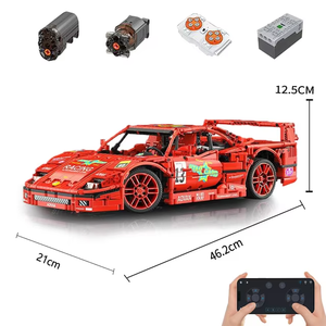 MOULD KING 13095, Coche Deportivo Ferrari F40 Técnico a Escala 1:10, Modelo de Coche de Carreras Motorizado, Bloques de Construcción, Ladrillos, Juguetes, Regalos para Niños - Product Image 6