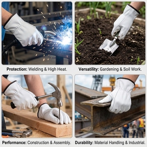 High Quality Durable Smooth Sheep Grain Leather CE Certified Heat Resistant Safety <b>Gloves</b> Anti-Slip Anti-Static Flexible - Product Image 4