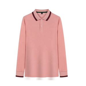 High Quality Luxury Knit Customizable Cotton Polo <b>Collar</b> <b>T</b>-<b>shirt</b> Restaurant Uniform Long Sleeve Polo <b>Shirt</b> Men 2026 - Product Image 2