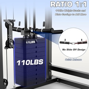 Máquina con pilas de pesas de 220 libras, sistema de gimnasio multifunción para el hogar, rack de potencia, sistema de cable cruzado, entrenamiento de dominadas. - Product Image 2