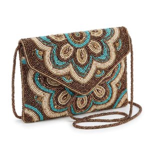Premium Women Luxury Handmade Bohemian Fashion Beaded Single <b>Strap</b> <b>Shoulder</b> Evening Clutch Bag with Marine Life Theme Flap - Product Image 1