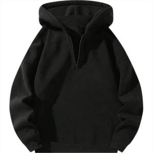 Sudadera Vintage con Cierre de Media Cremallera, Diseño Sólido, Uso Diario, Sudaderas con Capucha para Hombre con Servicio OEM - Product Image 1