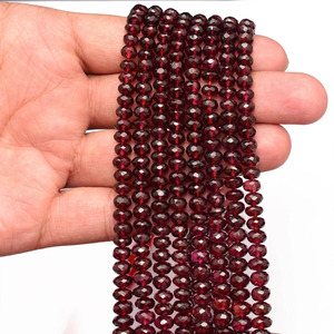Cuentas facetadas de granate AAA+ de 4mm-7mm, cuentas sueltas de granate rojo natural de Mozambique, piedra semipreciosa para la fabricación de joyería. - Product Image 5